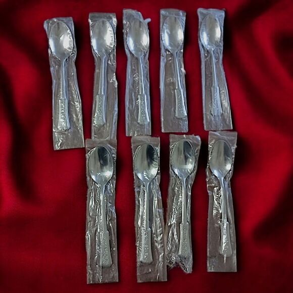 9 Rogers Stanley Roberts LANDSCAPE Teaspoons Set Stainless Steel Mid Century - Picture 1 of 9